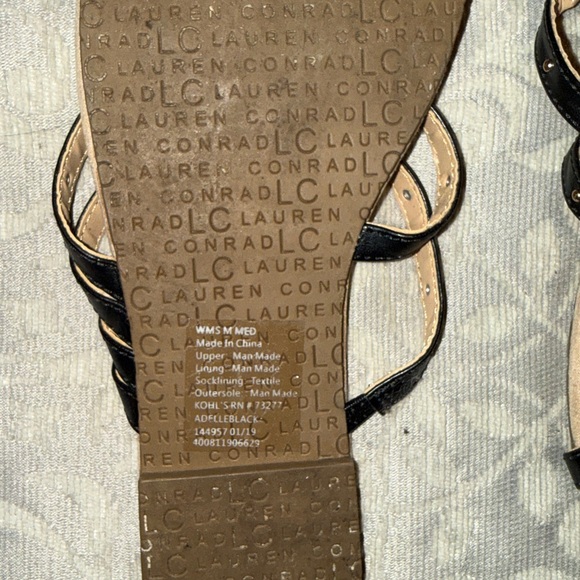 LC Lauren Conrad Black Strappy Sandals - Picture 2 of 3